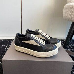 Rick Owens Black Leather Sneakers